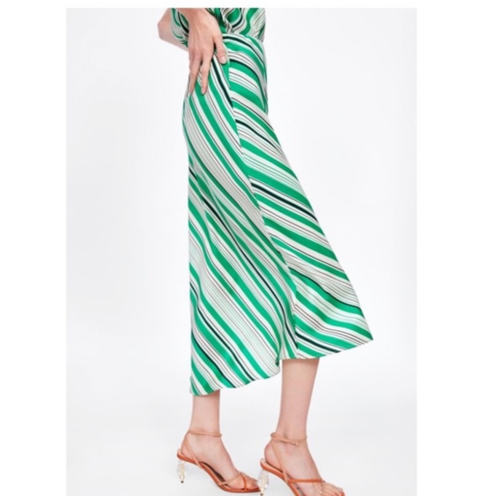 NWT! ZARA Striped High/Low Maxi Skirt